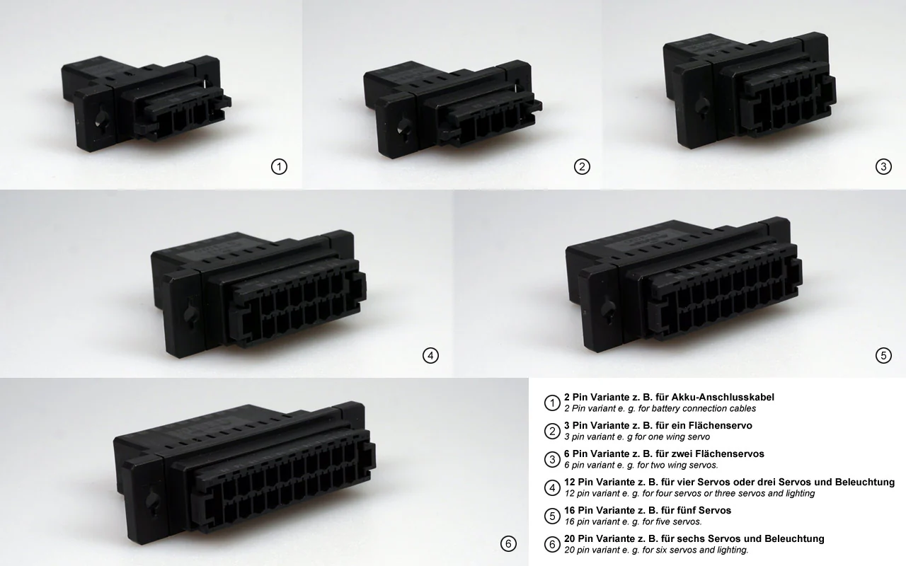 3 Pin Click Connect Multipin Connectors Ideal for Wing or Stab Wiring from IRC Emcotec A85250 / 2859 - Image 2