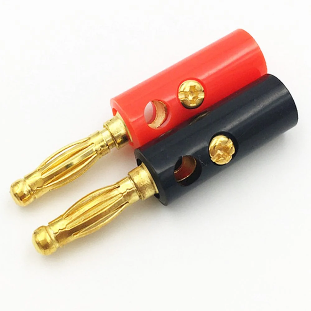 4mm Red & Black Banana Plug with Hard Plastic Cover & Screw Terminals 4MMGOLBUL - Image 4