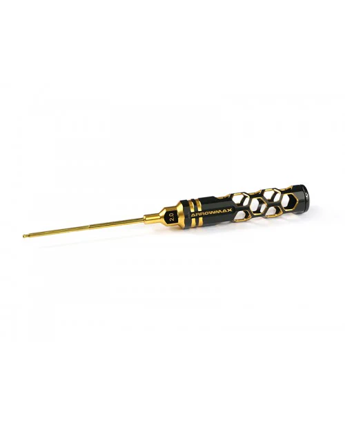 Arrowmax Ball Driver Hex Wrench 2.0 x 120mm Blk Golden AM420120BG