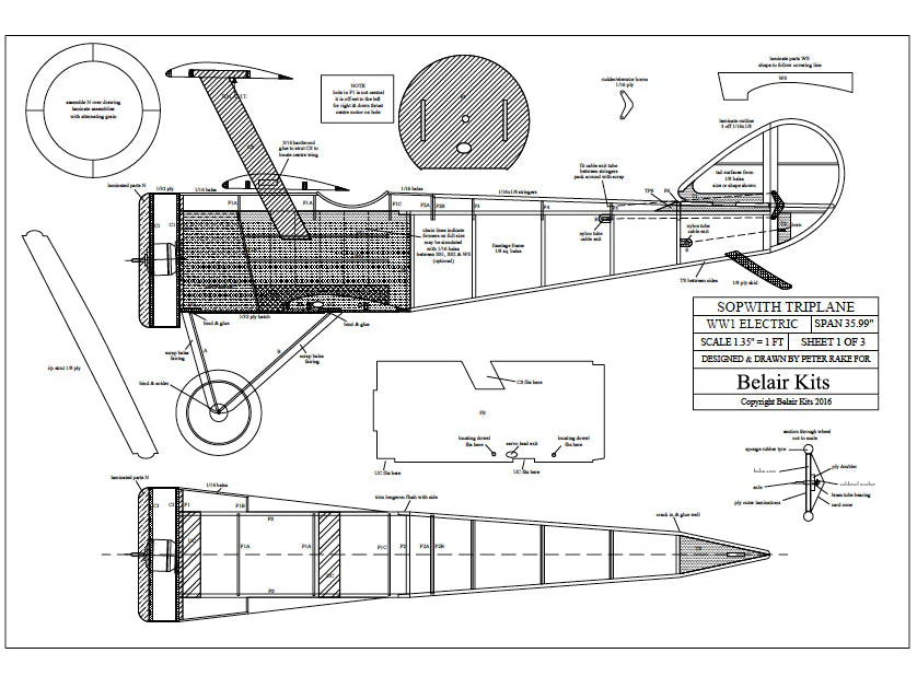 Belair Sopwith Triplane - electric scale kit BA020 - Image 3