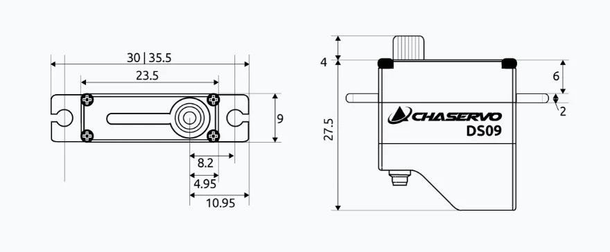 CHASERVO DS09 Micro Servo 9kg/0.10@8.4v CHA-DS09 - Image 5