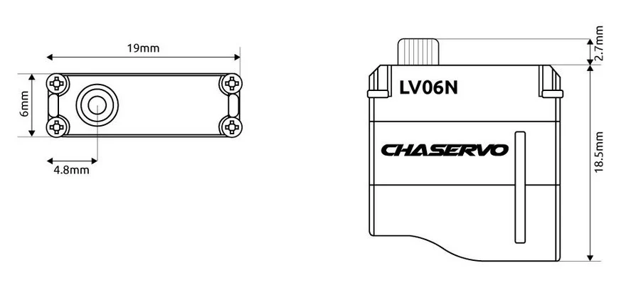 CHASERVO LV06N Wing Servo 1.9kg/0.055@5V CHA-LV06N - Image 2