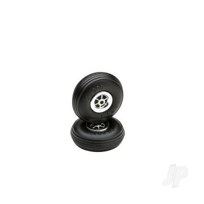 Dubro 1-3/4in Diameter Chrome Treaded Wheels (2 pcs) DUB175TC