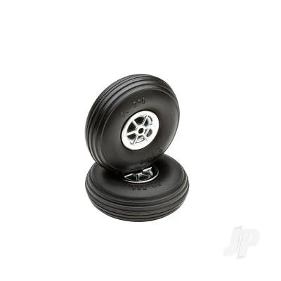 Dubro 2-1/2in Diameter Chrome Treaded Wheels (2 pcs) DUB250TC