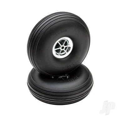 Dubro 3-1/2in Diameter Chrome Treaded Wheels (2 pcs) DUB350TC