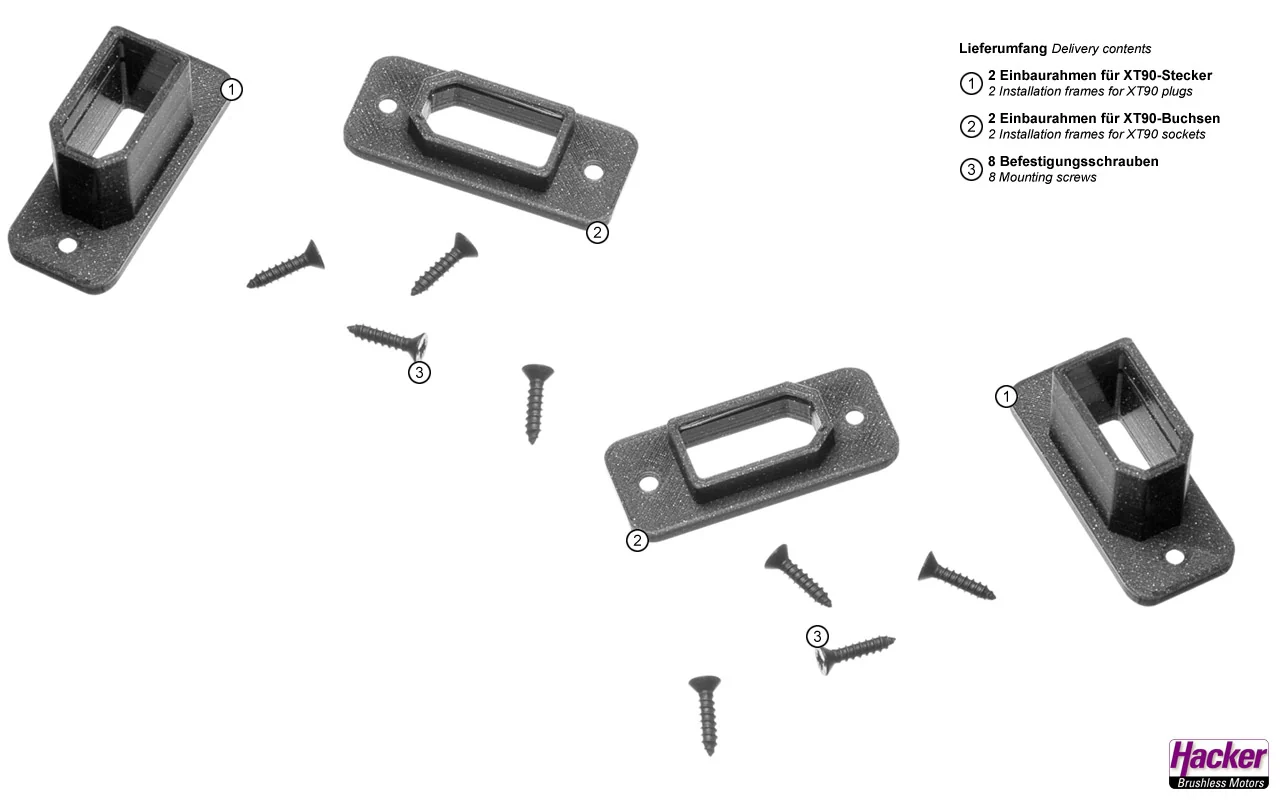 Emcotec Installation frame for XT90 plugs and sockets A85088 - Image 2