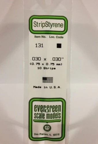 Evergreen .030 x .030" Opaque White Styrene Strip (10 Pack) 131 - Image 2