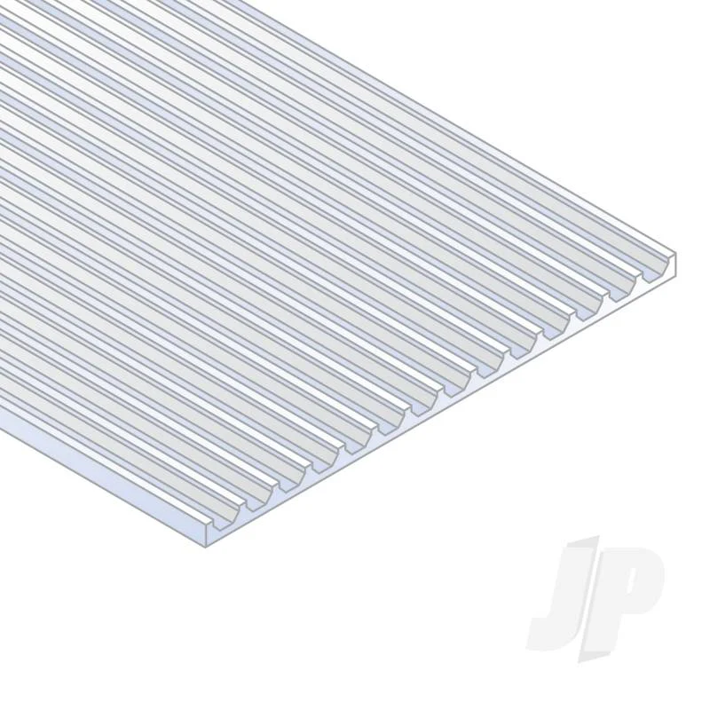 Evergreen 12x24in (30x60cm) Board & Batten Sheet .040in (1.0mm) Thick .100in Spacing (1 Sheet per pack) 14543