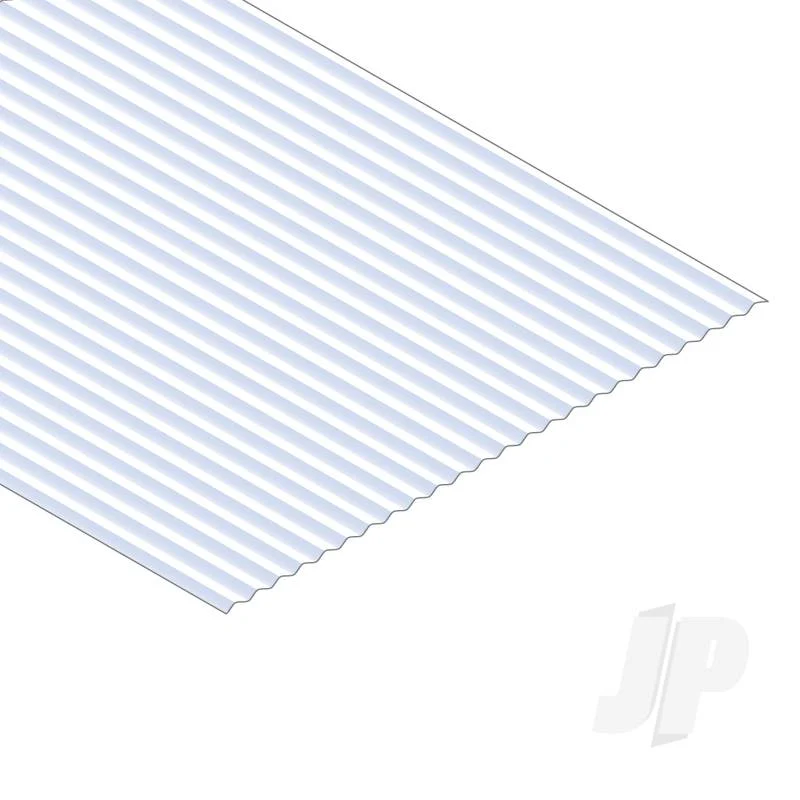 Evergreen 12x24in (30x60cm) Corrugated Metal Siding Sheet .040in (1.0mm) Thick .030in Groove Spacing (1 sheet per pack) 14525