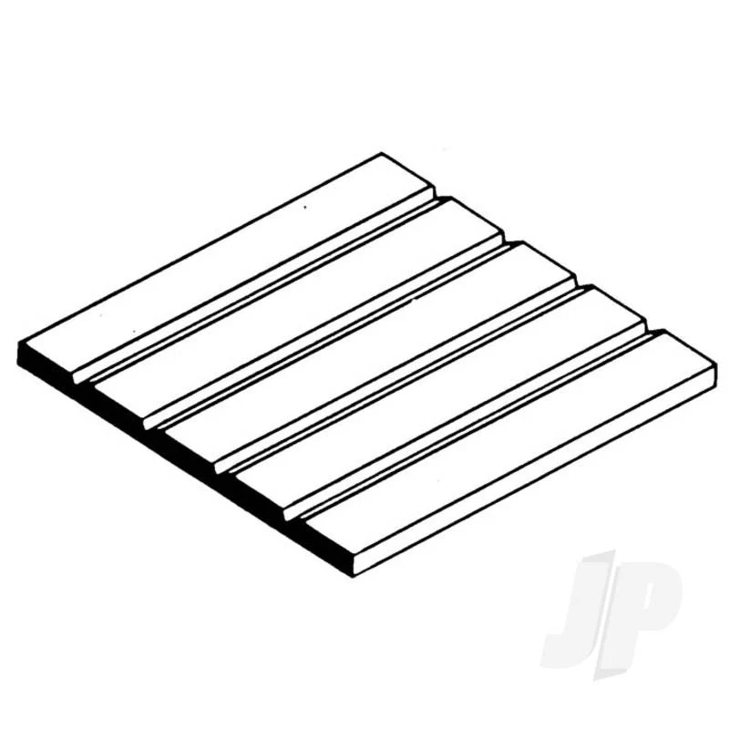 Evergreen 6x12in (15x30cm) Passenger Car Siding Sheet .030in (0.75mm) Thick (1 Sheet per pack) 3047