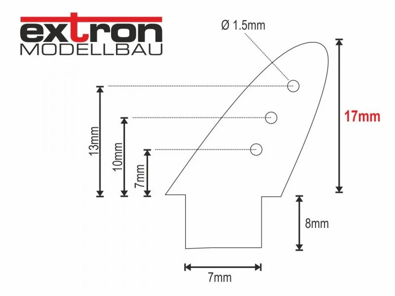 Extron Control Horns FRP Epoxy 17mm / 1.0mm (10 Pcs.) X0723 - Image 2