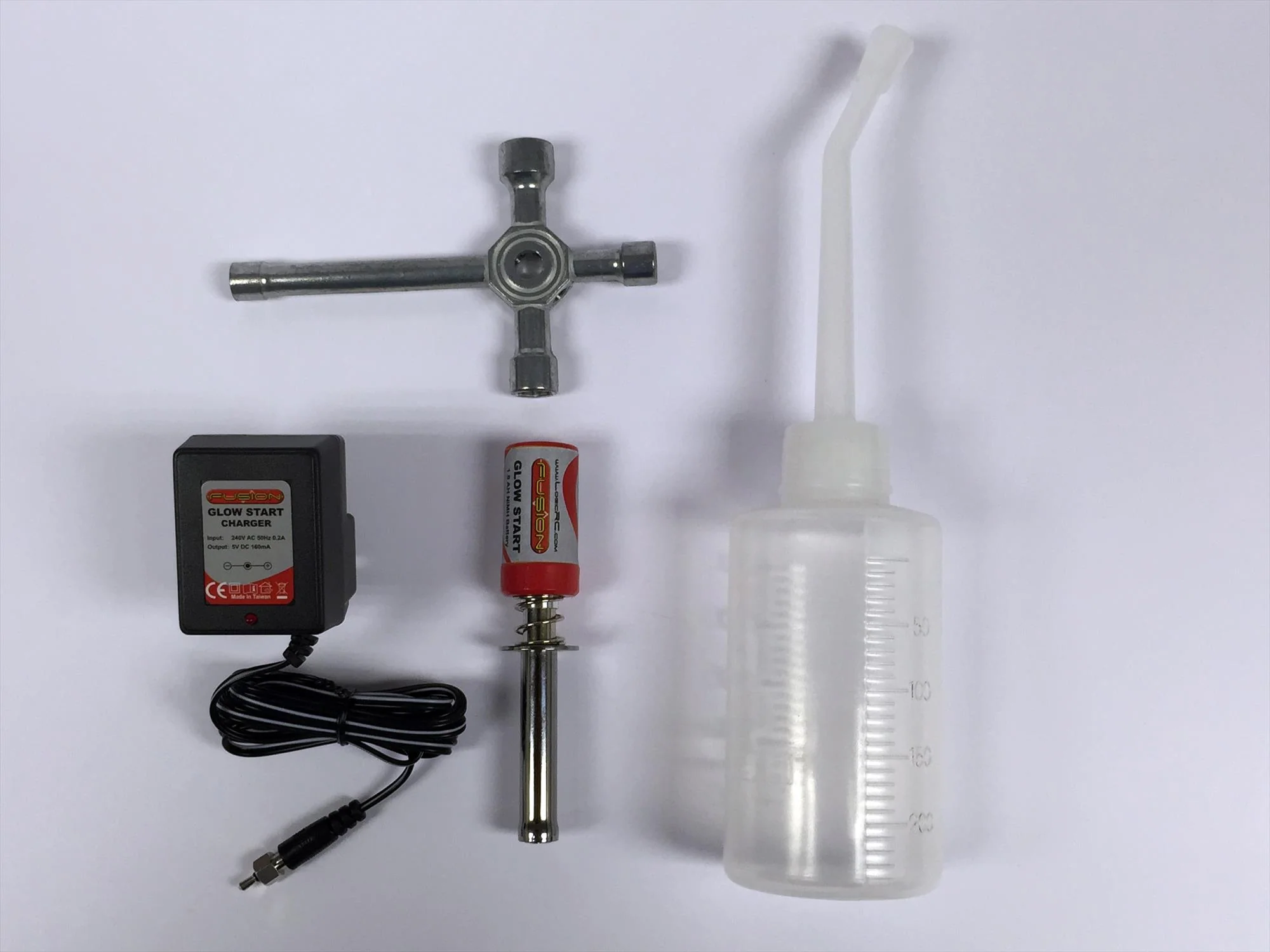 Fusion Nitro Starter Set - Fuel Bottle Glowstart UK Chg + Spanner L-FS-GS03