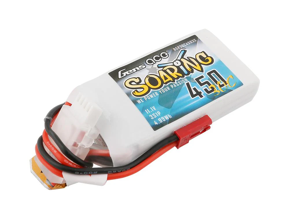 Gens Ace Li-Po 3S 11.1V 450mAh 30C Soaring with BEC G3S0450-30B - Image 2