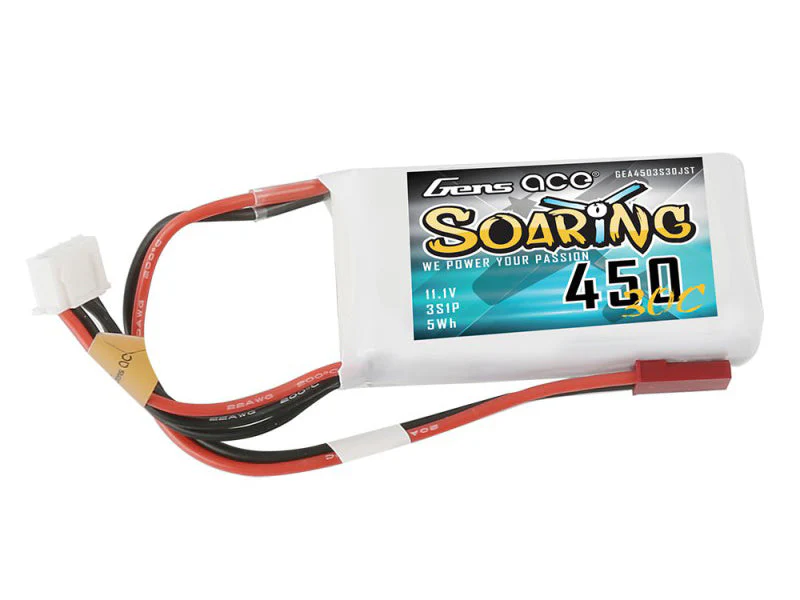Gens Ace Li-Po 3S 11.1V 450mAh 30C Soaring with JST-SYP GT3S0450-30JST - Image 3