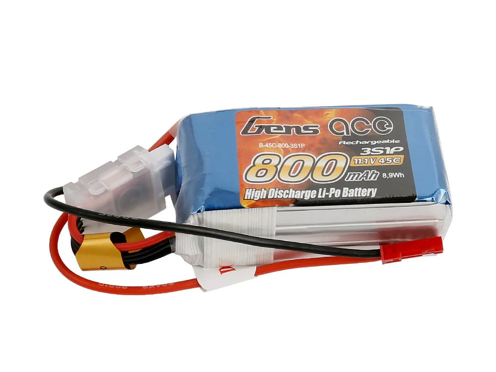 Gens Ace Li-Po 3S 11.1V 800mAh 45C with BEC O-G3S0800-45B