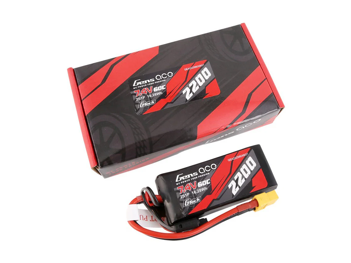 Gens Ace Li-Po Car G-Tech 2S 7.4V 2200mah 60C with XT61 GTC2S2200-60X6 - Image 4