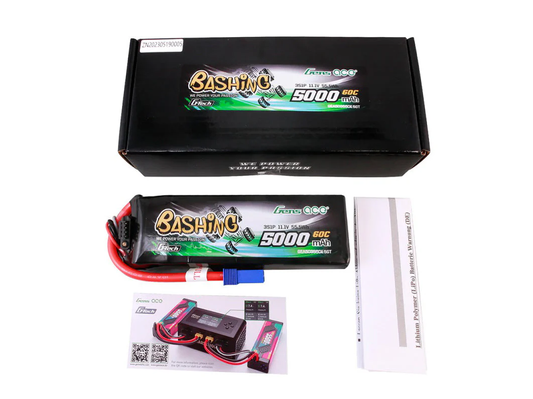 Gens Ace Li-Po Car G-Tech 3S 11.1V 5000mAh 60C Bashing with EC5 GTC3S5000-60E5 - Image 5