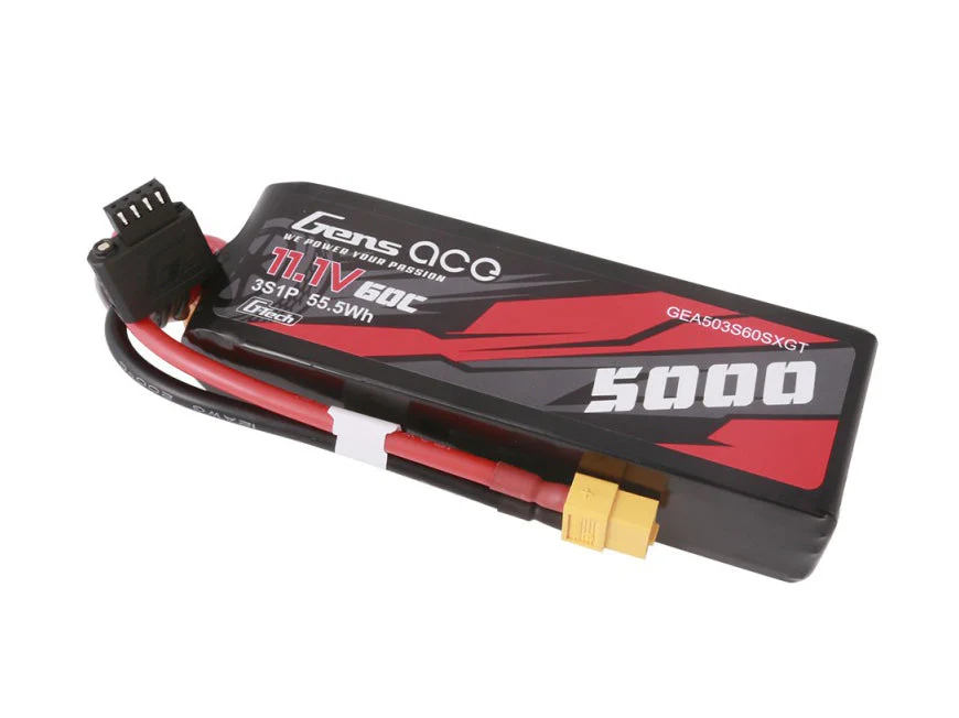 Gens Ace Li-Po Car G-Tech 3S 11.1V 5000mAh 60C with XT60 Short GTC3S5000S-60X6
