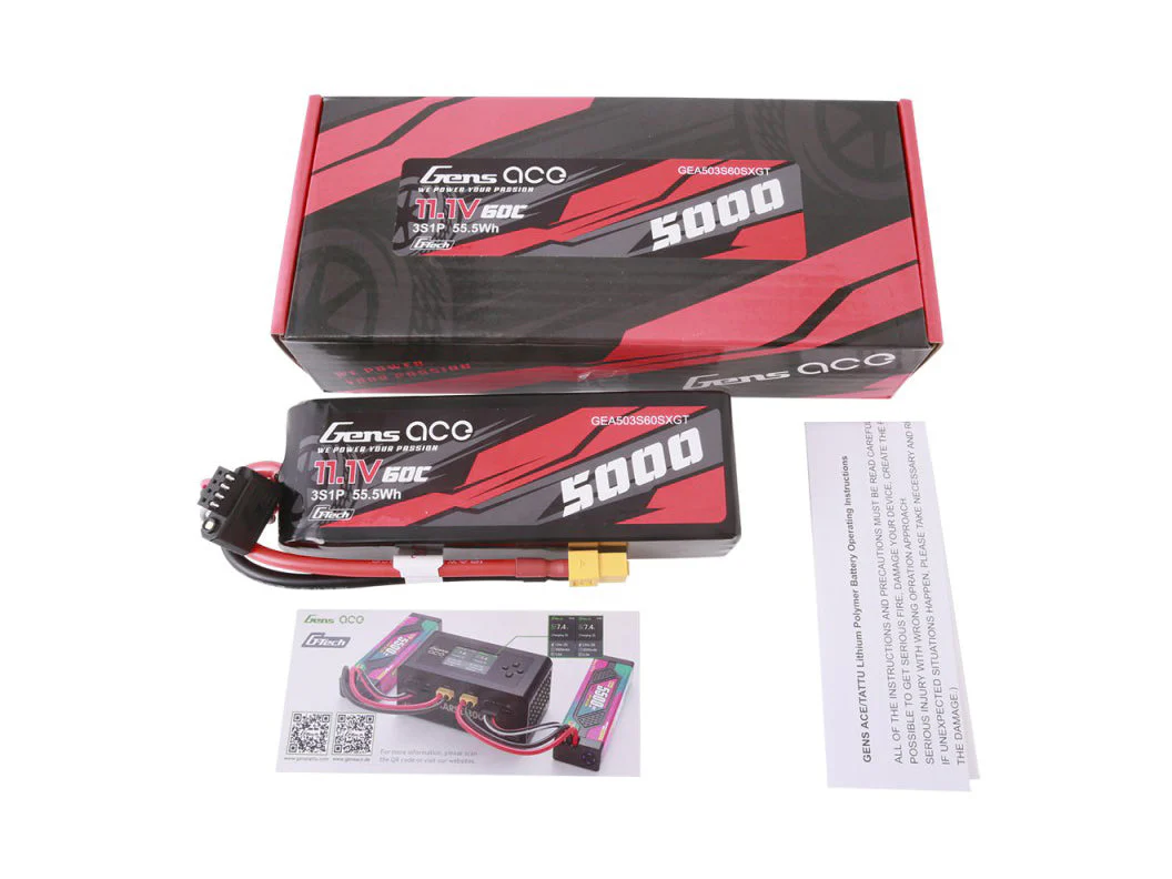 Gens Ace Li-Po Car G-Tech 3S 11.1V 5000mAh 60C with XT60 Short GTC3S5000S-60X6 - Image 4