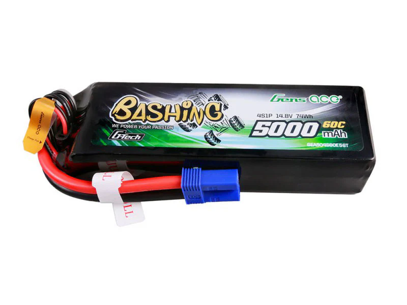 Gens Ace Li-Po Car G-Tech 4S 14.8V 5000mAh 60C Bashing with EC5 GTC4S5000-60E5 - Image 2