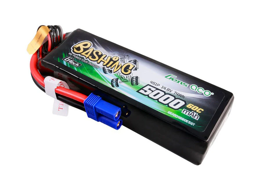 Gens Ace Li-Po Car G-Tech 4S 14.8V 5000mAh 60C Bashing with EC5 GTC4S5000-60E5 - Image 5