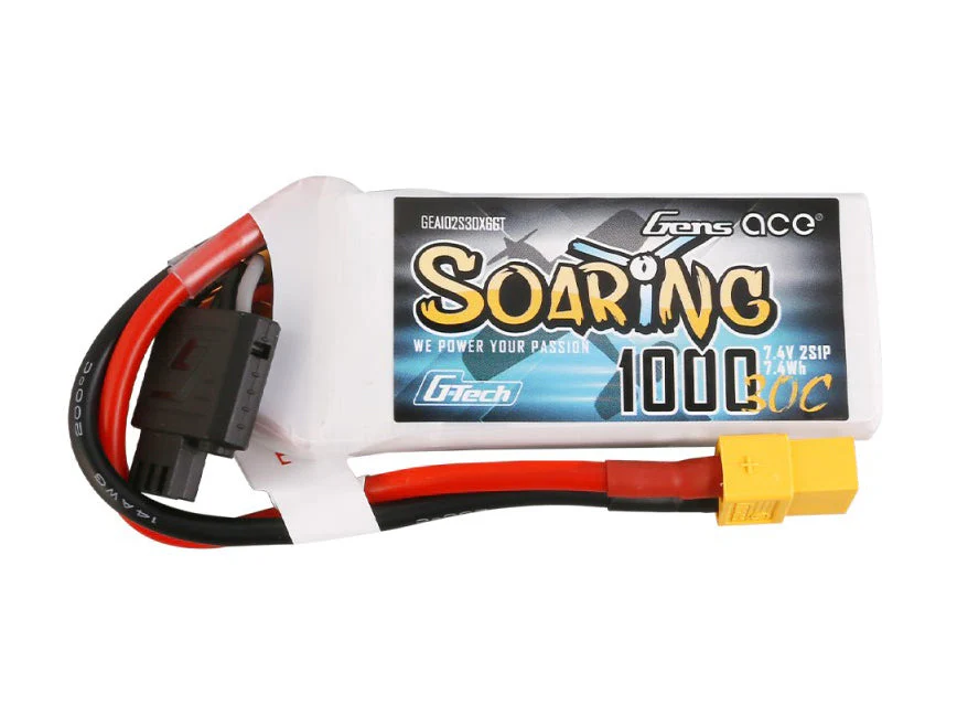 Gens Ace Li-Po G-Tech 2S 7.4V 1000mAh 30C Soaring with XT60 GT2S1000-30X6 - Image 2