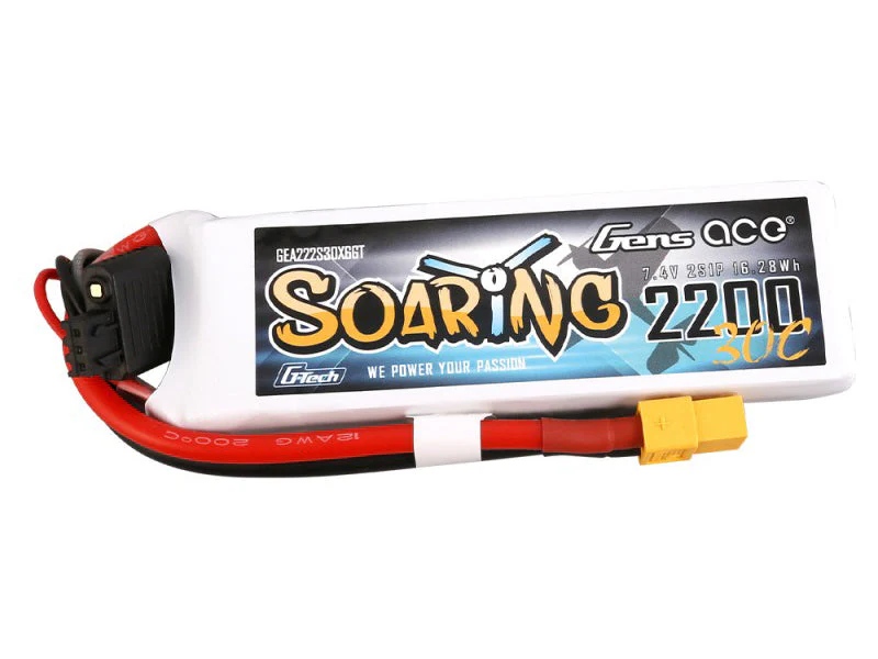 Gens Ace Li-Po G-Tech 2S 7.4V 2200mAh 30C Soaring with XT60 GT2S2200-30X6 - Image 2