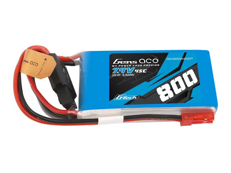 Gens Ace Li-Po G-Tech 2S 7.4V 800mAh 45C with BEC GTC2S0800-45B - Image 2