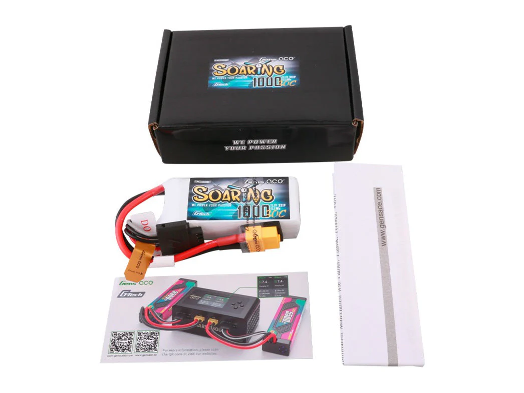 Gens Ace Li-Po G-Tech 3S 11.1V 1000mAh 30C Soaring with XT60 GT3S1000-30X6 - Image 4