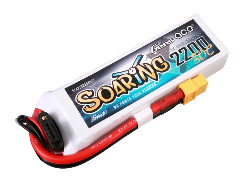 Gens Ace Li-Po G-Tech 3S 11.1V 2200mAh 30C Soaring with XT60 GT3S2200-30X6 - Image 2