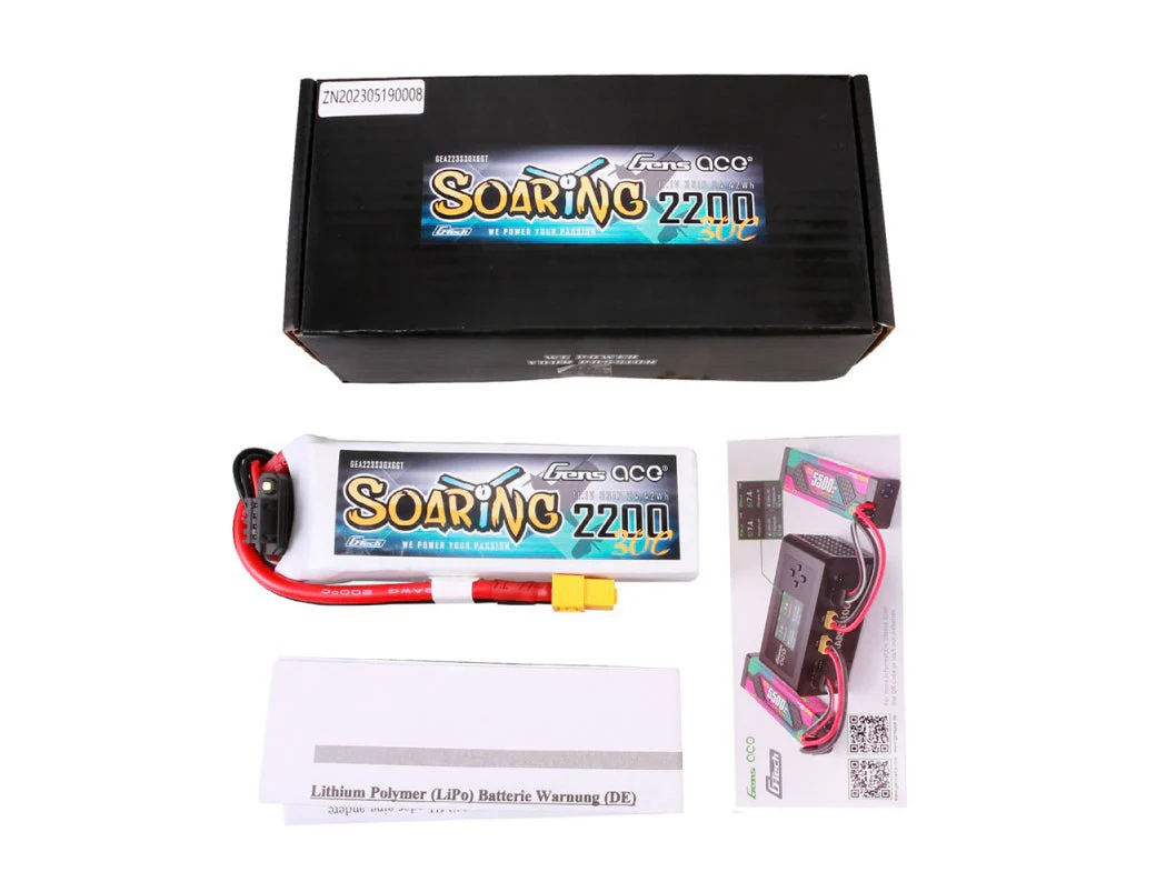 Gens Ace Li-Po G-Tech 3S 11.1V 2200mAh 30C Soaring with XT60 GT3S2200-30X6 - Image 4