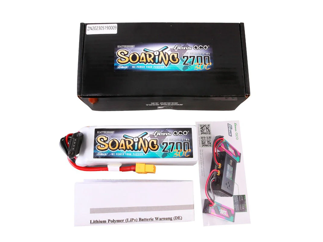 Gens Ace Li-Po G-Tech 3S 11.1V 2700mAh 30C Soaring with XT60 GT3S2700-30X6 - Image 4