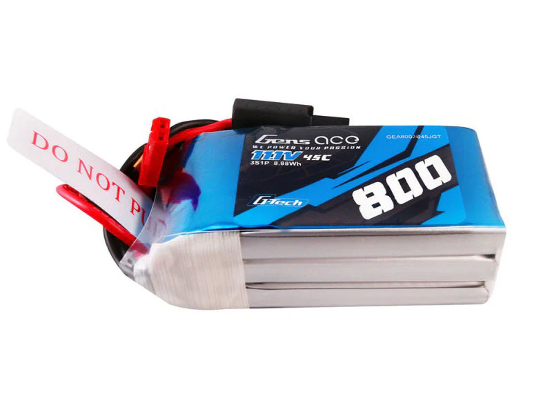 Gens Ace Li-Po G-Tech 3S 11.1V 800mAh 45C with JST GT3S0800-45JST - Image 2