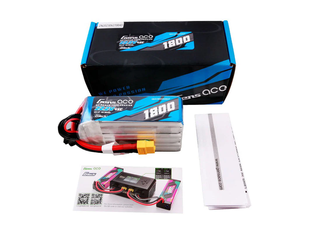 Gens Ace Li-Po G-Tech 6S 22.2V 1800mAh 45C with XT60 GT6S1800-45X6 - Image 3