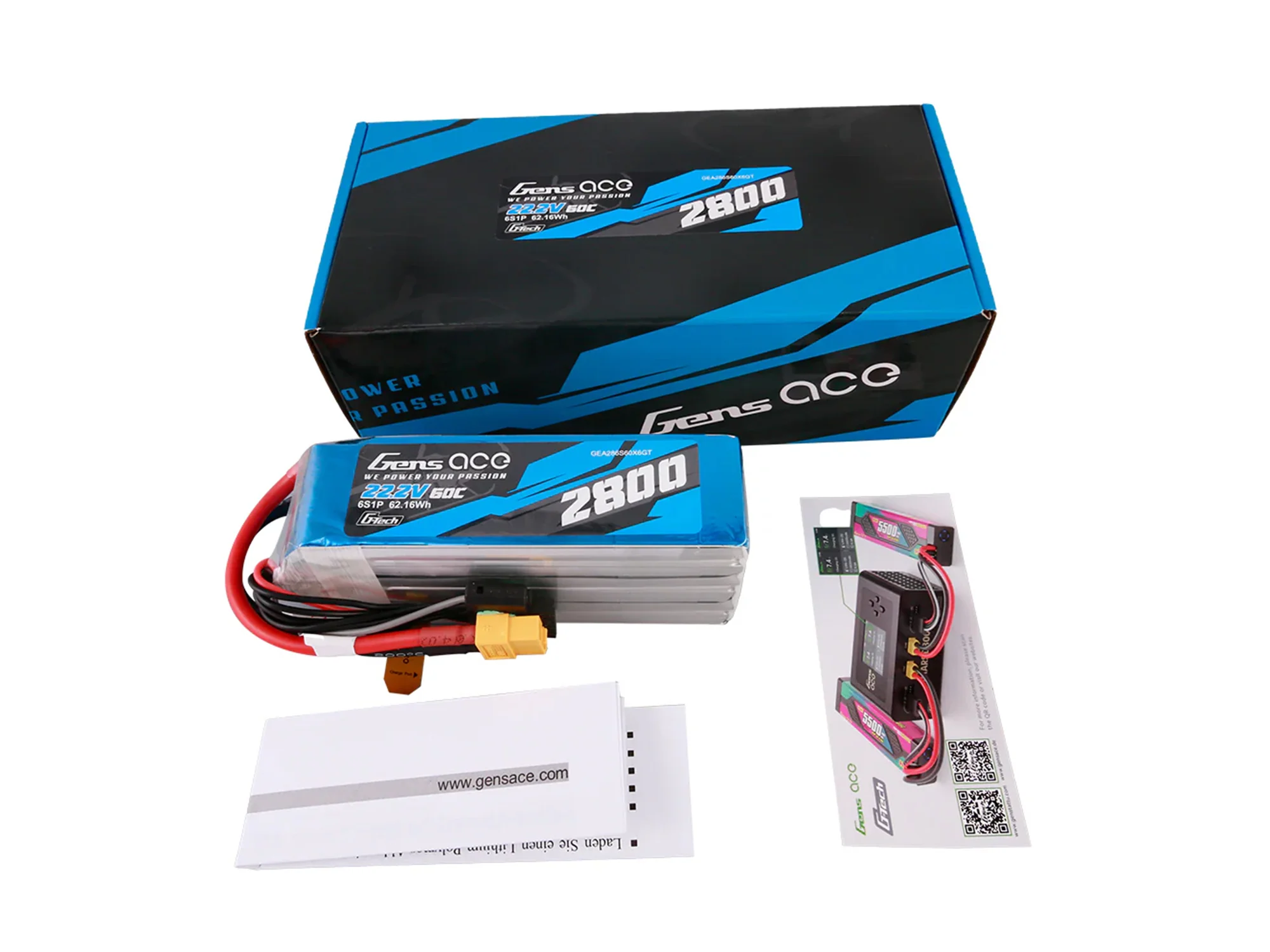 Gens Ace Li-Po G-Tech 6S 22.2V 2800mAh 60C with XT60 GT6S2800-60X6 - Image 5