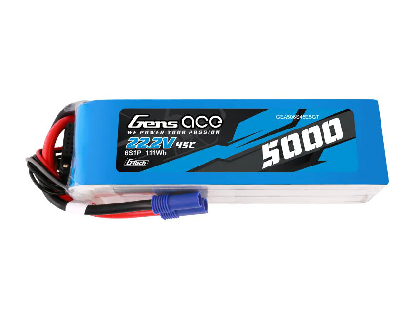 Gens Ace Li-Po G-Tech 6S 22.2V 5000mAh 45C with EC5 GT6S5000-45E5 - Image 2