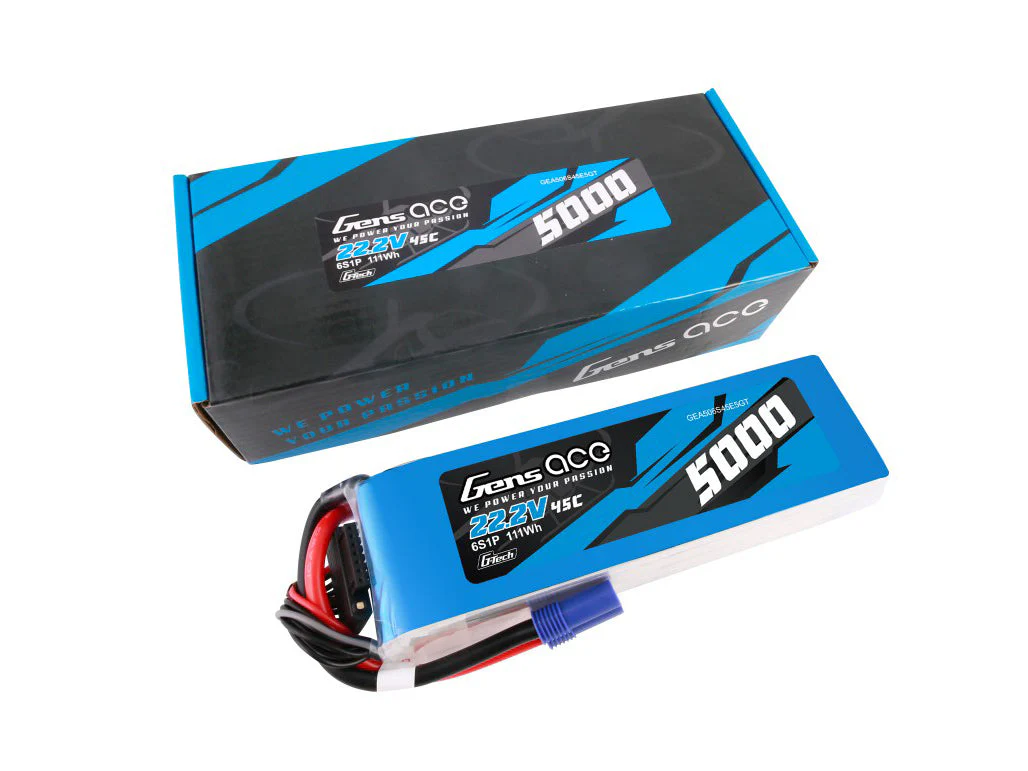 Gens Ace Li-Po G-Tech 6S 22.2V 5000mAh 45C with EC5 GT6S5000-45E5 - Image 3