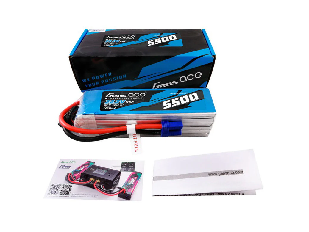 Gens Ace Li-Po G-Tech 6S 22.2V 5500mAh 45C with EC5 GT6S5500-45E5 - Image 4