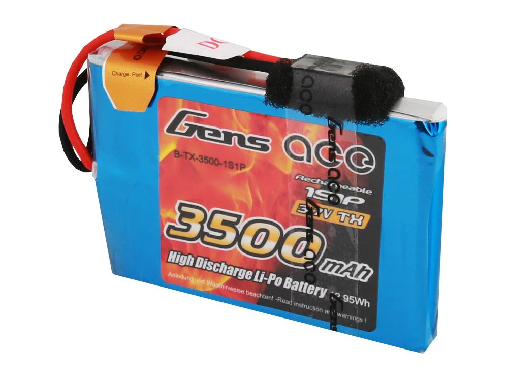 Gens Ace LiPo 1S 3.7V 3500mAh Tx with JR G1S3500-RX - Image 3