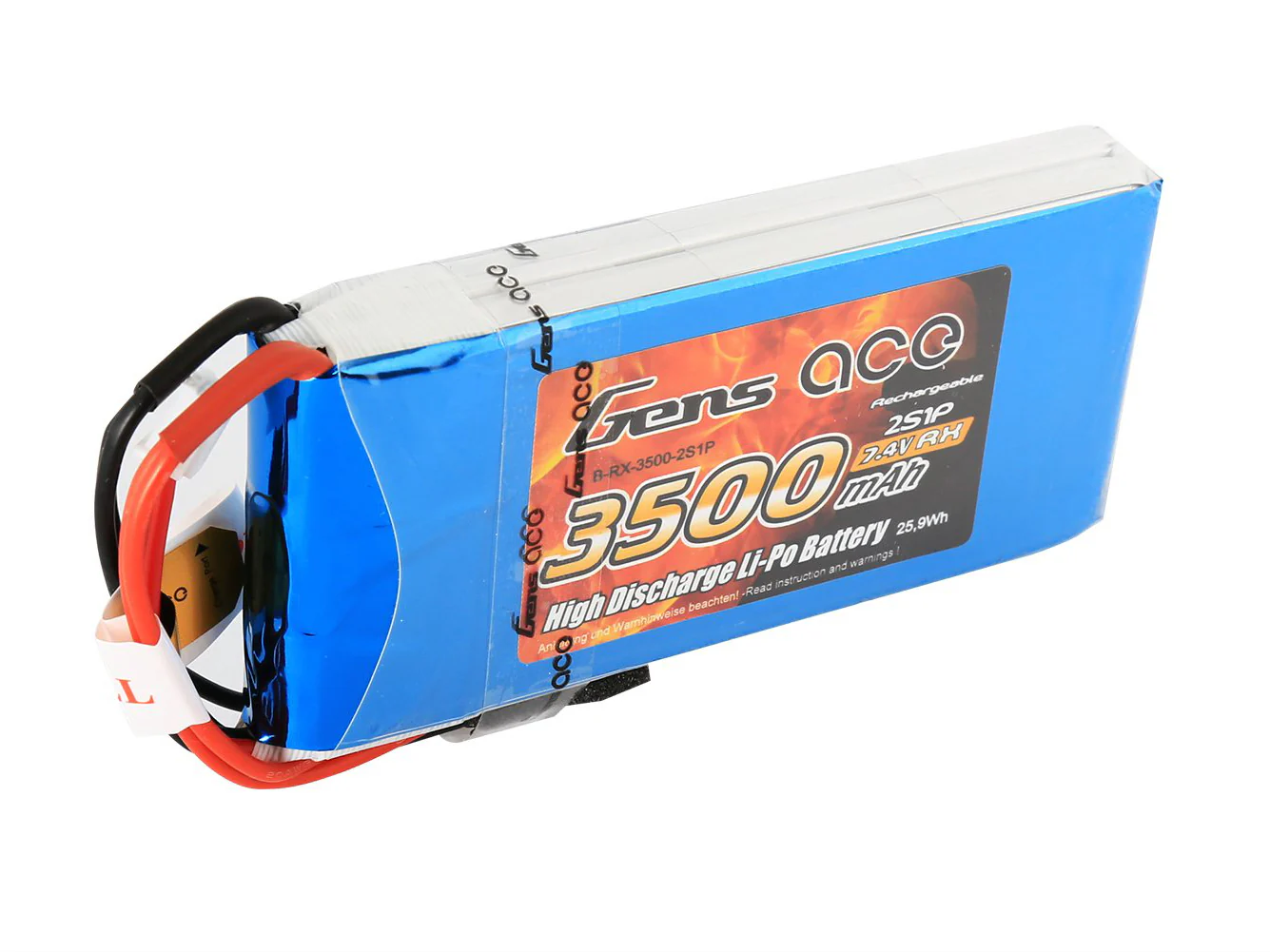 Gens Ace LiPo 2S 7.4V 3500mAh Rx with Futaba G2S3500-RX - Image 3