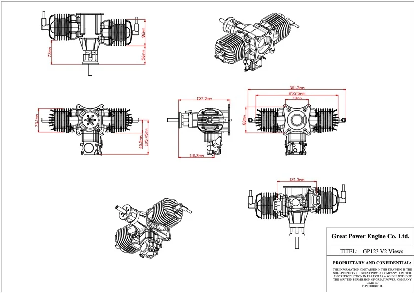 Great Power GP123 Twin Cylinder Gas Engine - Image 2