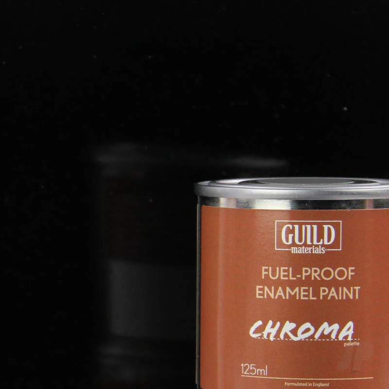 Guild Materials Gloss Enamel Fuel-Proof Paint Chroma - BLACK (125ml Tin) GLDCHR6203