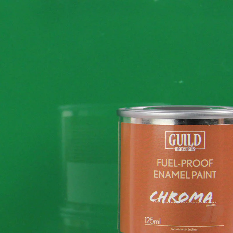 Guild Materials Gloss Enamel Fuel-Proof Paint Chroma - GREEN (125ml Tin) GLDCHR6217