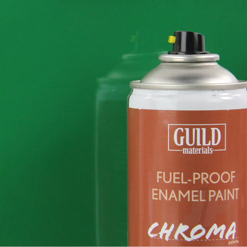 Guild Materials Gloss Enamel Fuel-Proof Paint Chroma - GREEN (400ml Aerosol) GLDCHR6417