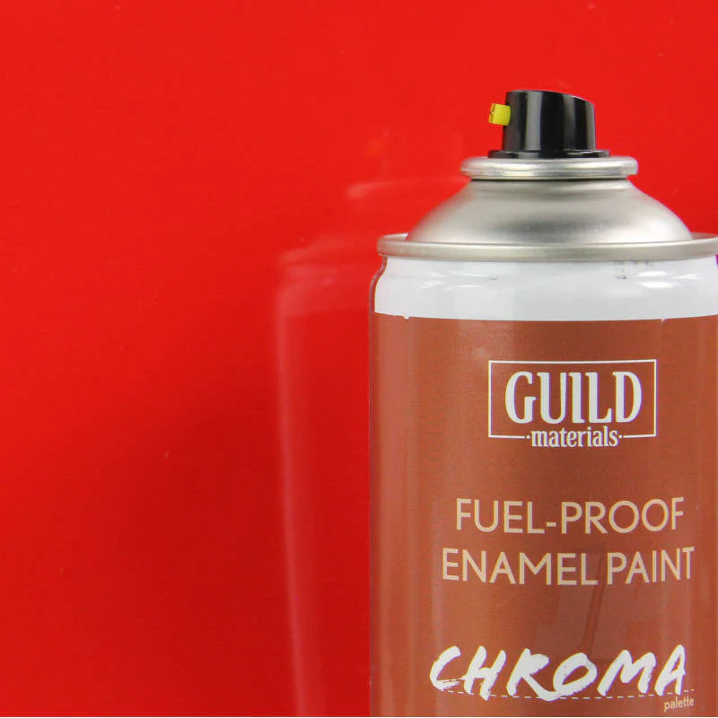 Guild Materials Gloss Enamel Fuel-Proof Paint Chroma - RED (400ml Aerosol) GLDCHR6401