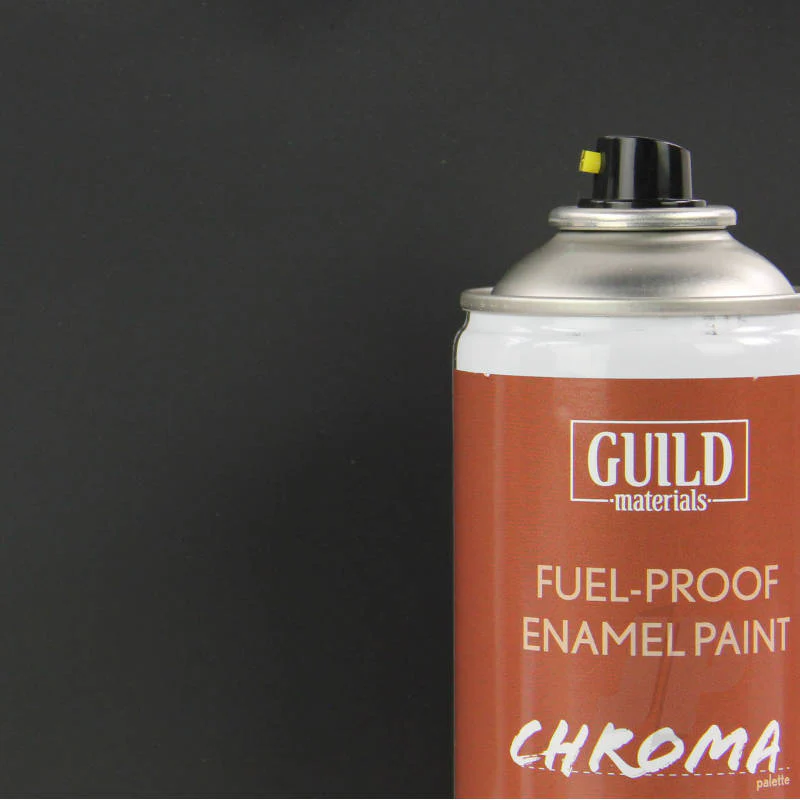 Guild Materials Matt Enamel Fuel-Proof Paint Chroma - BLACK (400ml Aerosol) GLDCHR6503