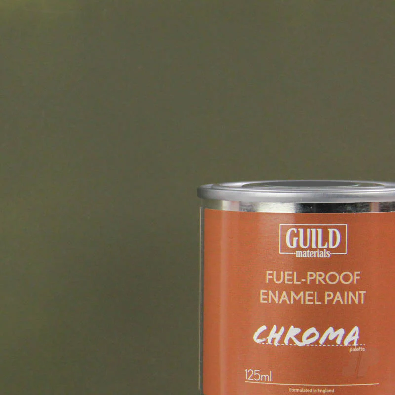 Guild Materials Matt Enamel Fuel-Proof Paint Chroma - OLIVE DRAB (125ml Tin) GLDCHR6315
