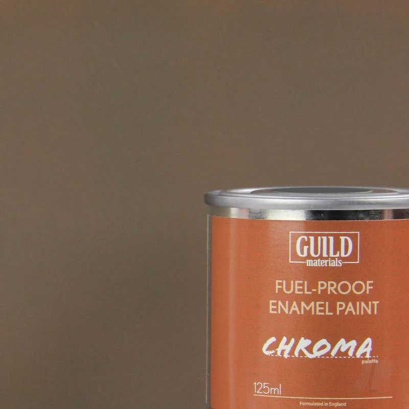 Guild Materials Matt Enamel Fuel-Proof Paint Chroma - PC10 DIRTY BROWN (125ml Tin) GLDCHR6316