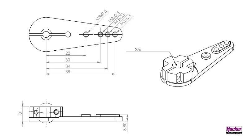 Hacker DITEX Servo Horn Pro Single 38mm - Image 4