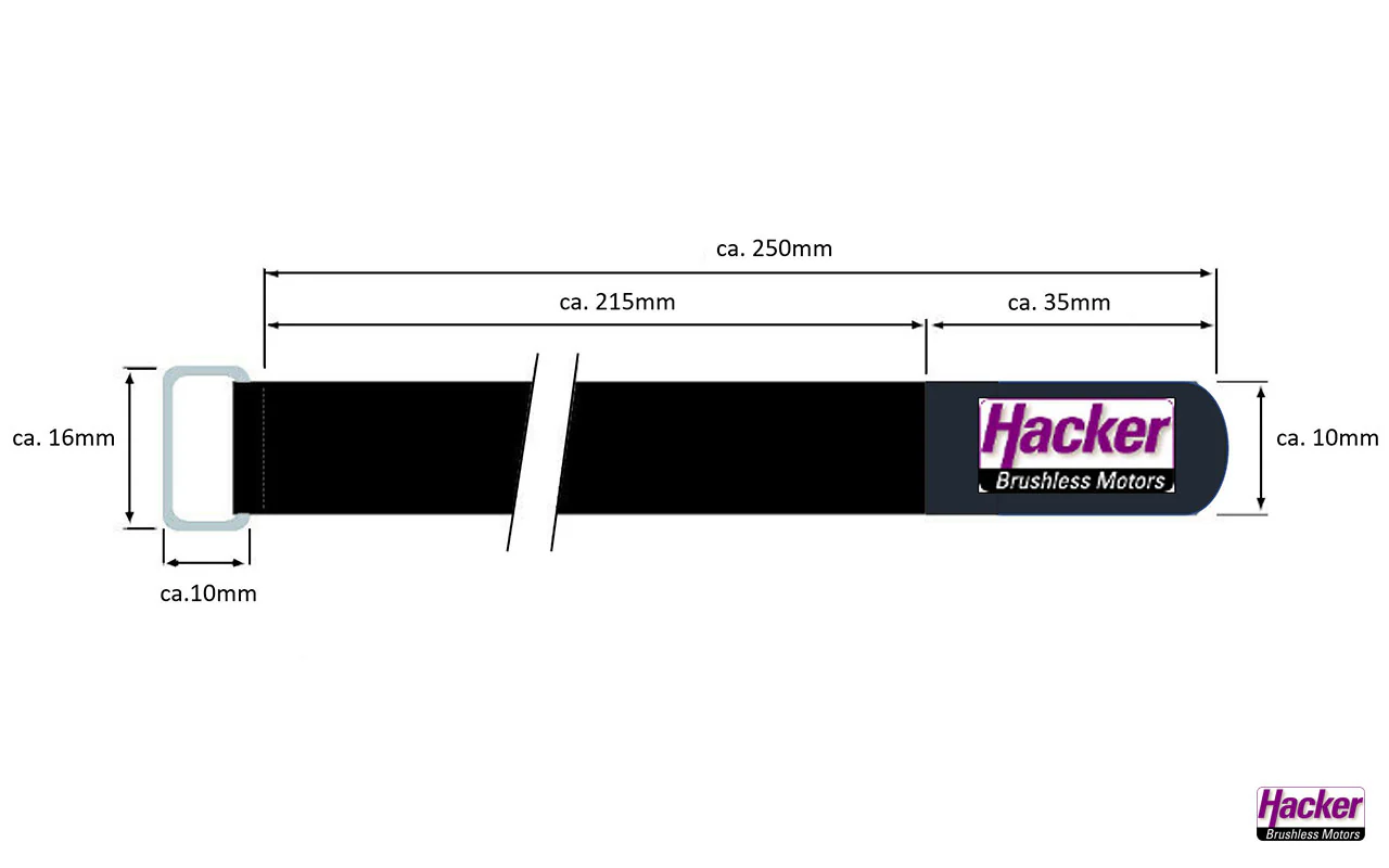 Hacker Hook-And-Loop Strap Rubberized 10x250mm (Single Strap) 28883025 - Image 2